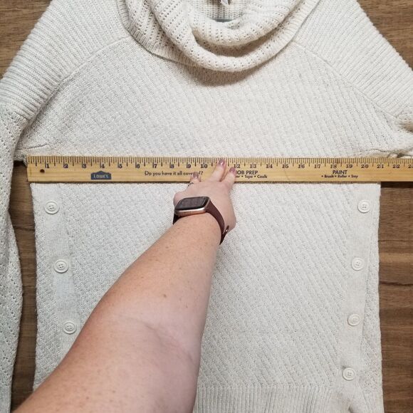 St John's Bay Woman's Size S Sweater Off White Gold Threads Buttons Cottagecore - Picture 7 of 8